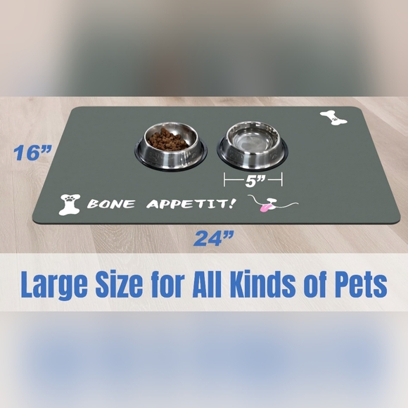Large Pet Food Mat, 24" x 16" - Picture 4 of 4